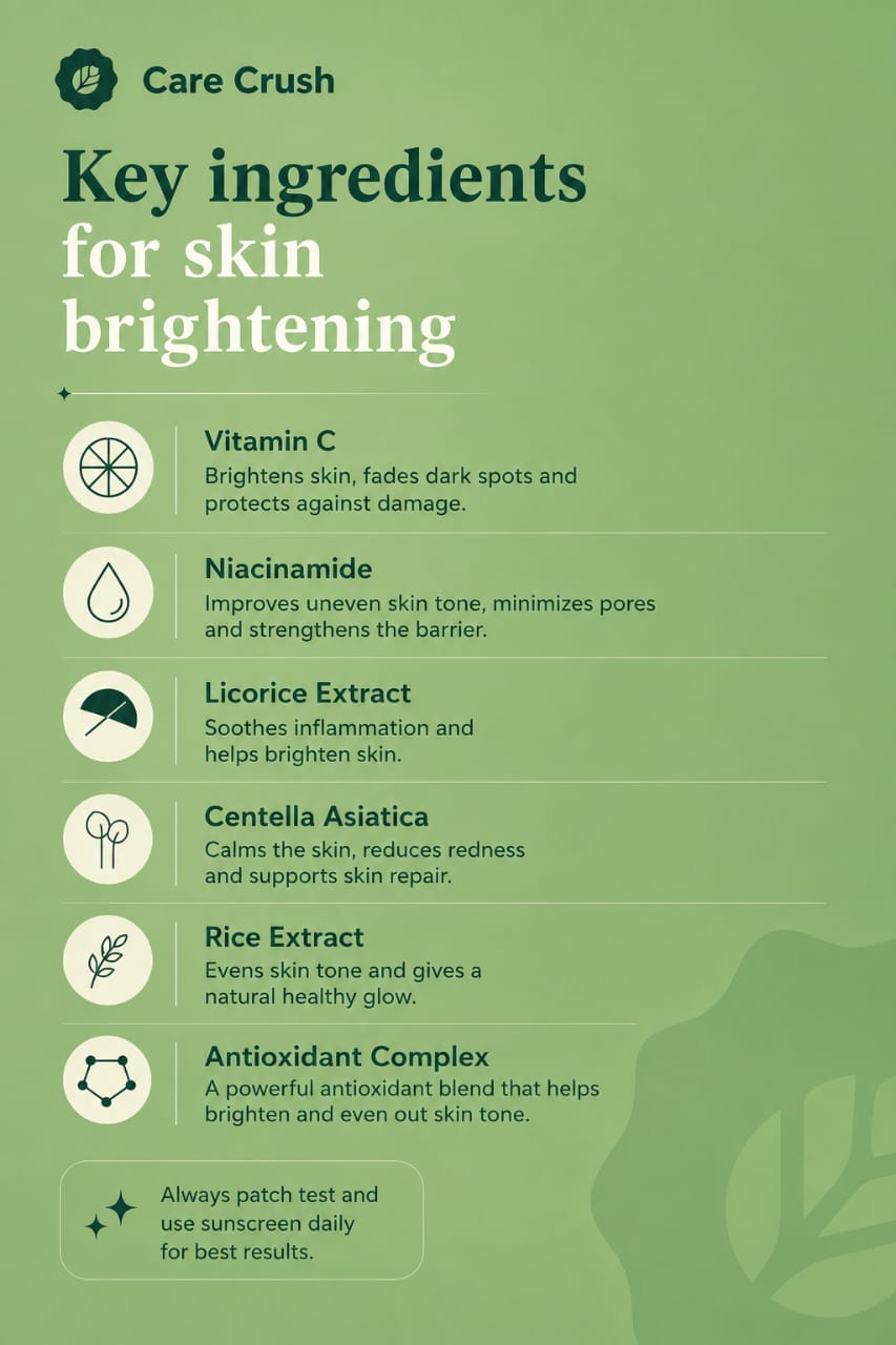 Care Crush guide to common ingredients used in skin brightening products